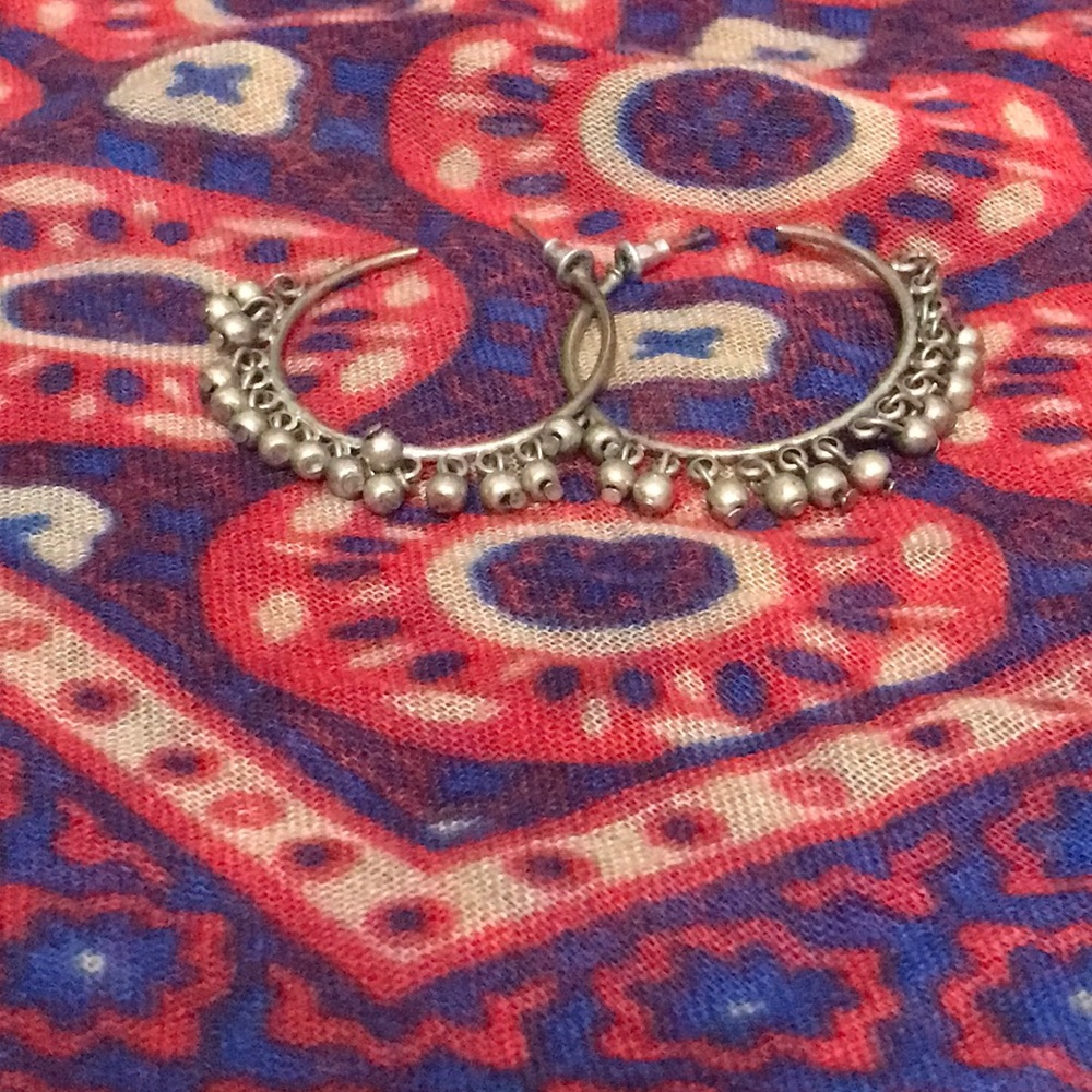 Vintage silver hoop earrings